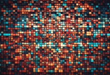 A mosaic of tiles or pixels with different shades geometric abstract background