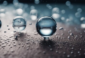 A water drop surrounded by bubbles or foam