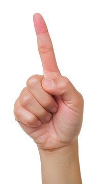 a hand with one finger up in the air gesturing number 1 on isolate transparency background, PNG