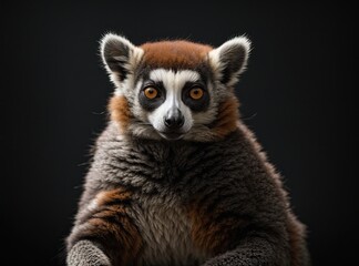 Fototapeta premium Lemur Chic on a Stygian Stage