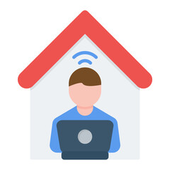 Remote Work icon vector image. Can be used for Digital Nomad.