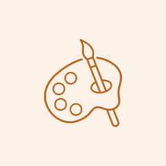 Arts Flat Design School Supplies Icon color palette icon on white background
