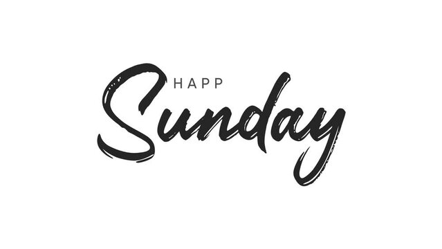 Happy Sunday video animation Weekend Celebration with Animated Typography Video and Handwritten Letter Decoration in modern Style