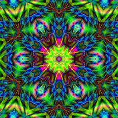 Kaleidoscope Mandala Art Design. Abstract Kaleidoscope Pattern with Symmetry. psychedelic background.