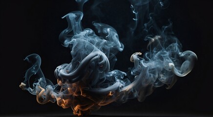 smoke on a black background