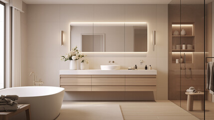 Fototapeta na wymiar Bathroom design minimal clean architecture 