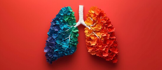 Colorful Lungs: A Vibrant Display of the Respiratory System Generative AI - obrazy, fototapety, plakaty