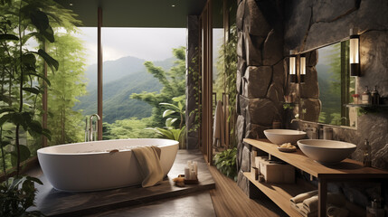 Bathroom design nature inside architecture 