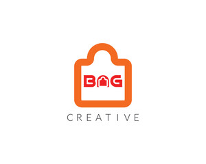 Fototapeta premium modern shopping bag sign symbol logo.