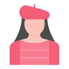 Artist Female icon vector image. Can be used for Creativity.