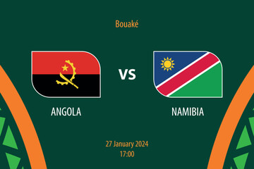 Angola vs Namibia soccer scoreboard broadcast template for africa 2023
