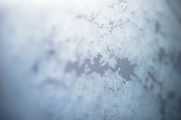frost patterns on frozen glass