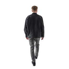 Fototapeta premium casual modern man walking, back view on a transparent background