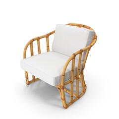 Bamboo Armchair with Cushions PNG