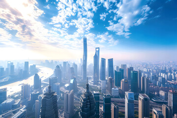Shanghai Lujiazui Finance and Trade Zone of the modern city