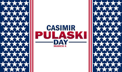 Casimir Pulaski Day Vector Illustration. March 4. Suitable for greeting card, poster and banner