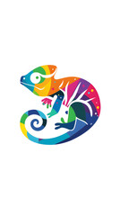  A playful and colorful chameleon logo