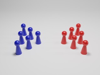 対立する2つの集団