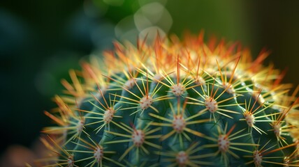 macro shot of a beautiful green cactus