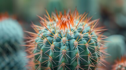 Naklejka na ściany i meble macro shot of a beautiful cactus