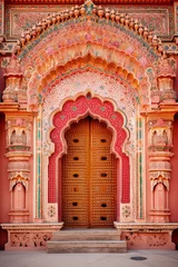 Tuinposter Oude deur Ornamental door in India