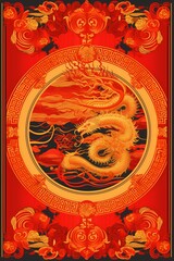 Chinese traditional pattern background for Chinese new year greeting card