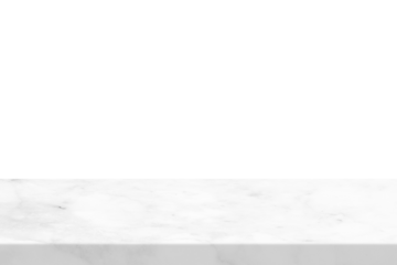White Marble Table, Suitable for Product Presentation Backdrop, Display, and Mock up. (Transparent PNG File)	