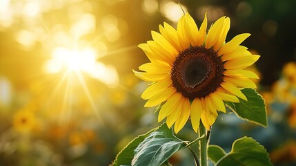 Obraz premium Close-up of sunflower growing outdoors during sunny day 
