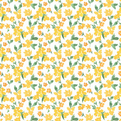 Botanical Beauty. Seamless Flower Patterns in Watercolor Painting
