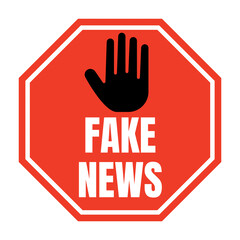Stop fake news symbol icon