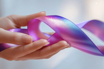 Purple Rainbow Ribbon Generative AI