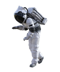 Astronaut on transparent background, 3d render