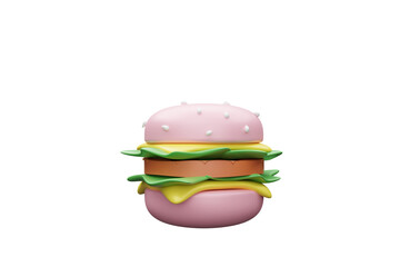 beef burger on white background