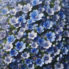 Tranquil Blooms: Texture of Many Blue Flowers