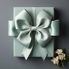 Gift box with bow isolated on white background. 3d render