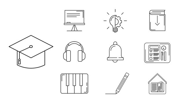 Education And E-Learning Line Icons