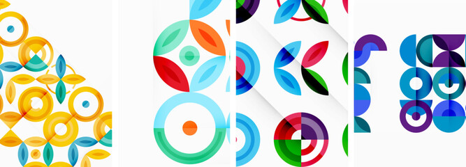 Round geometric elements and circles in background design for wallpaper, business card, cover, poster, banner, brochure, header, website