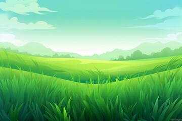 Fototapeta na wymiar Green field meadow background. Generative AI