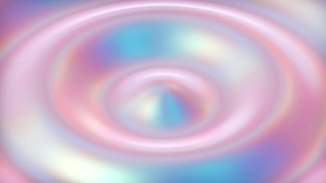3D Animation: Fluid colorful concentric ripples with slow relaxing loop motion