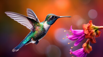 Obraz premium hummingbird on a flower