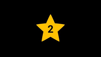 2 Number star burst Animation with transparent background