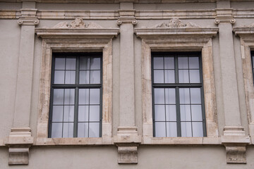 Fototapeta na wymiar Munich, Germany - May 01, 2023: Antique window on famous Bavarian national museum in Munich.