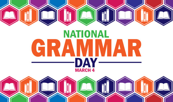 National Grammar Day Vector Template Design Illustration. March 4. Suitable for greeting card, poster and banner