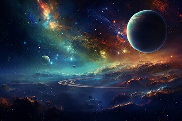 Galaxy. Planets, stars and galaxies in outer space showing the beauty of space exploration. 