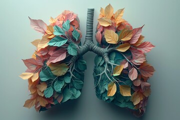 Fall Foliage: A Colorful Lung Anatomy Artwork Generative AI