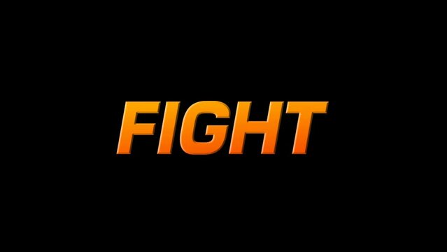 Fight animation intro with boxing hand gloves. Alpha channel, transparent background. 4K resolution