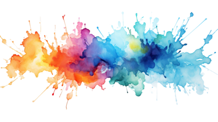 White background with blue and green splatter brush strokes