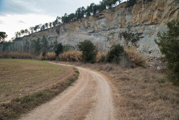Obraz premium Photograph of a very wide trail for mountain biking or hiking.