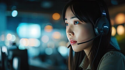 Multitasking like a pro, she effortlessly handles calls while providing top-notch customer service. Copy space. 