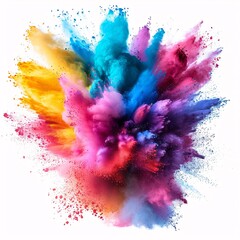 Colorful Explosion of Painted Powder: A Vibrant Blend of Art and Science Generative AI
